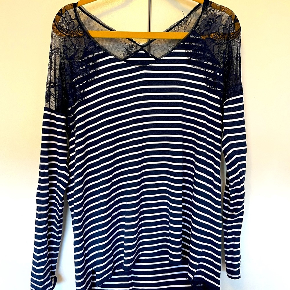 Lacy Striped Top